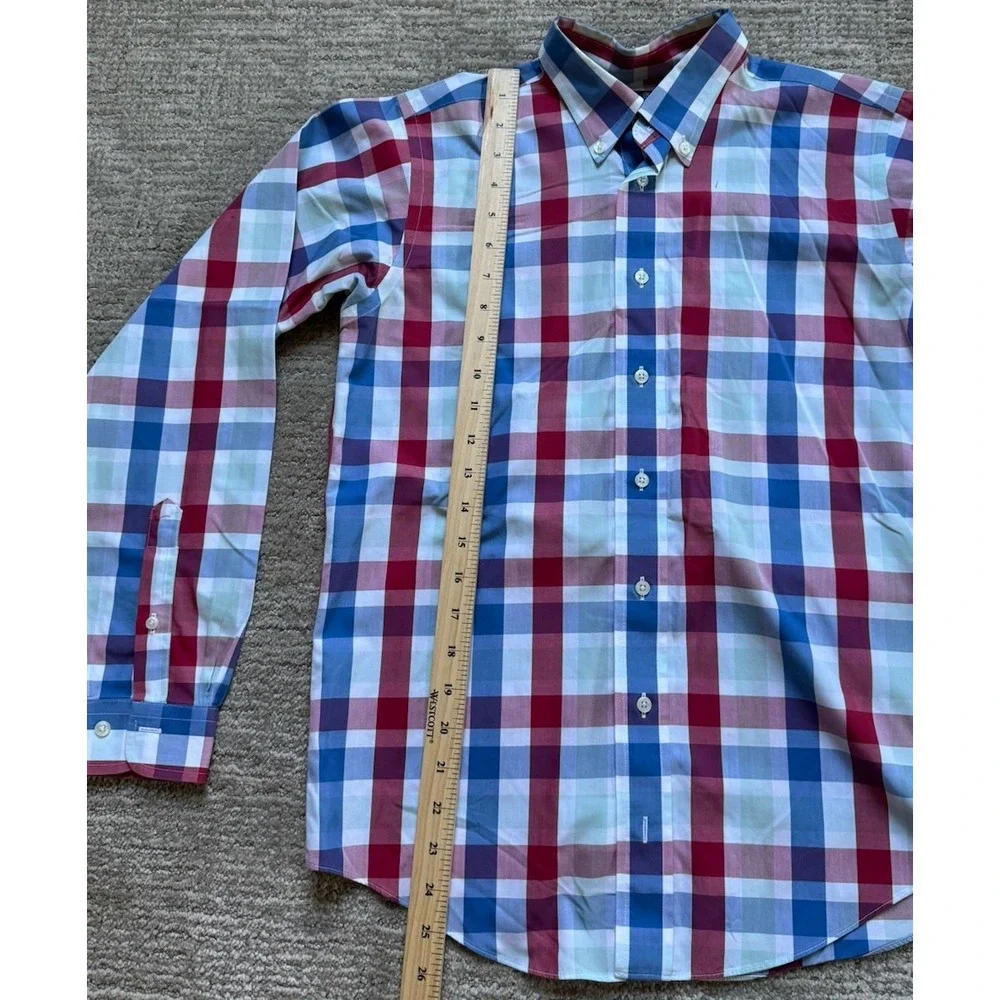 BROOKS BROTHERS BOYS Button Down  No Iron  Shirt‎  Plaid Size Large